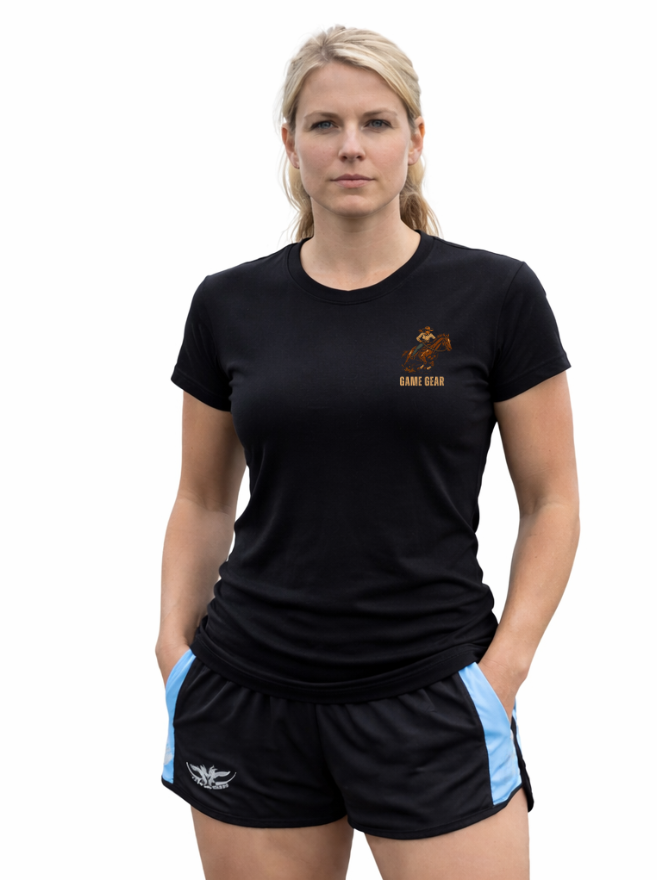 Barrel Girls Printed Tee NZ outdoor summer wear - front view by Game Gear NZ