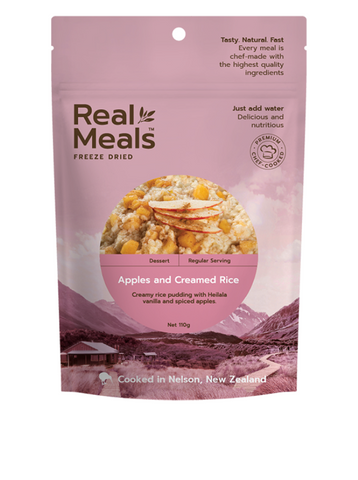 Apples and creamed rice freeze dried meal