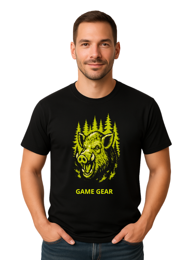 Big Boar Yellow Printed Tee