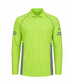 Hi Vis yellow Long Sleeve polo