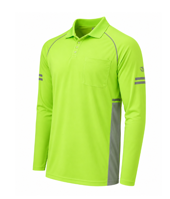 Hi Vis yellow Long Sleeve polo