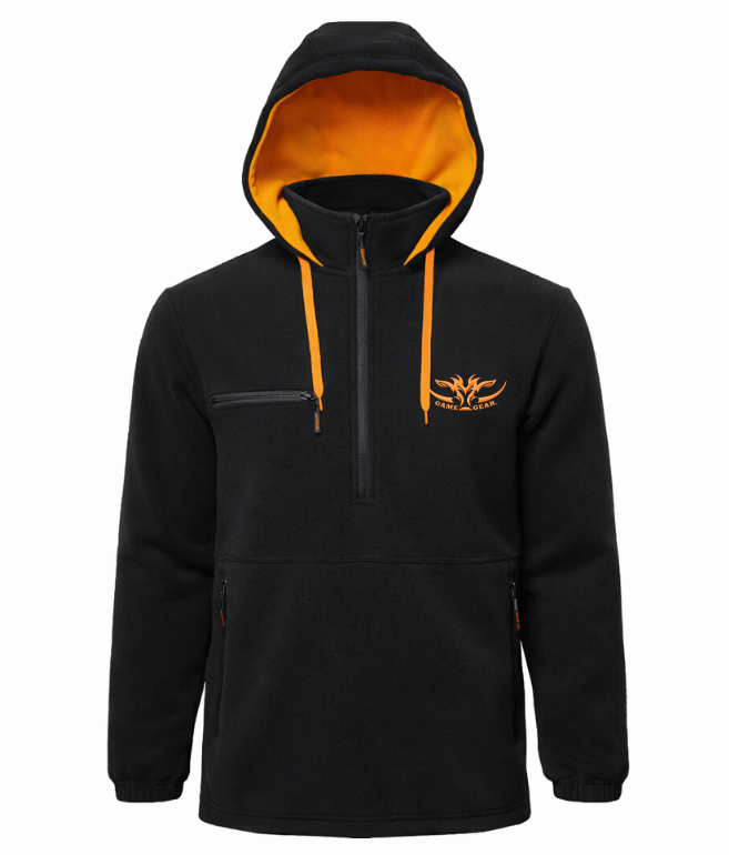 Kids Orange Raven Hoodie NZ outdoor fleece by Game Gear NZ