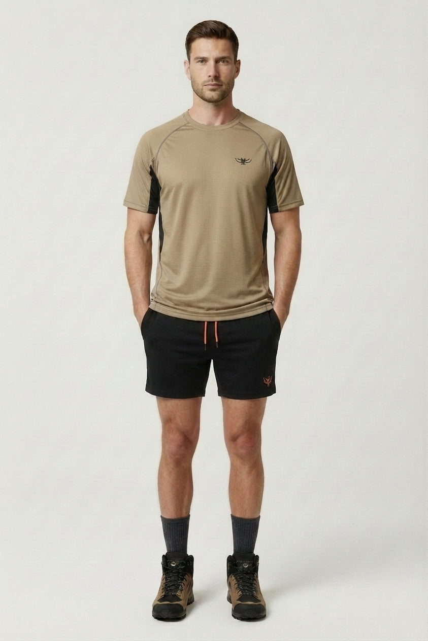 Game Gear Turf Shorts on model — hands in pockets