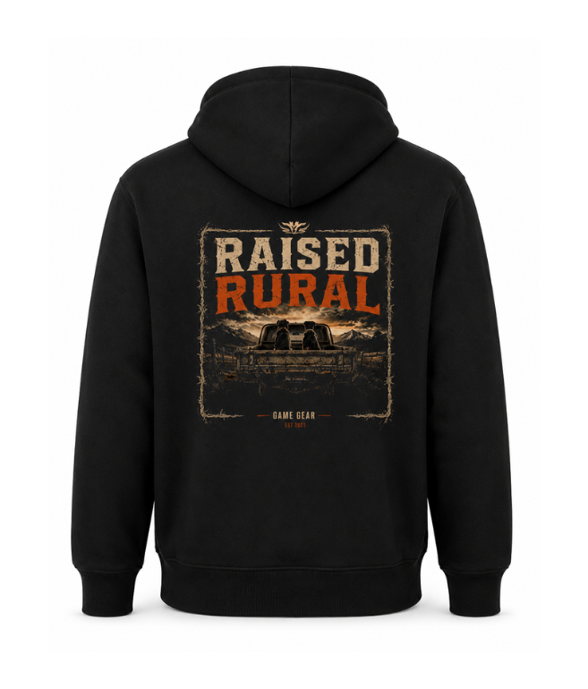 Raised Rural Dogs Printed Hoodie
