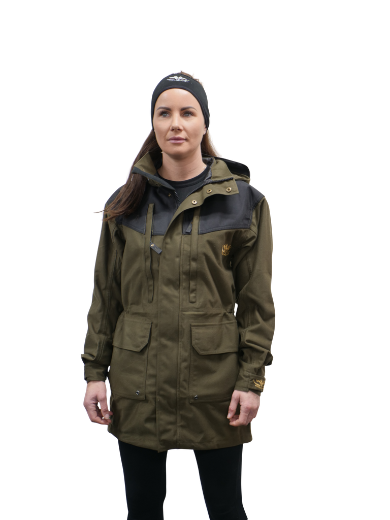 Ladies Waterproof and Windproof Hunting and Outdoors Jacket Olive