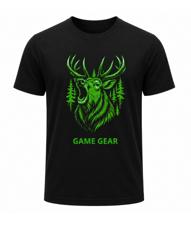 Big Stag Green Printed Tee