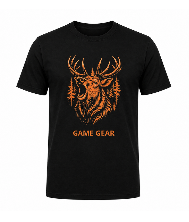 Big Stag Orange Printed Tee