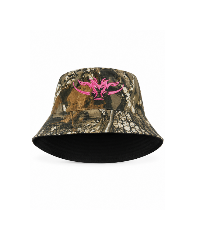 Camo/Black Bucket Hat - Pink