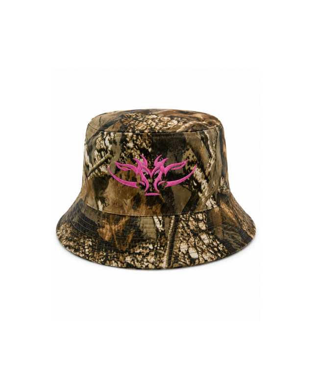 Camo/Black Bucket Hat - Pink