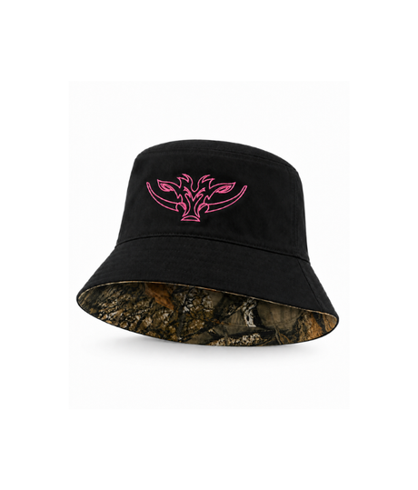 Camo/Black Bucket Hat - Pink