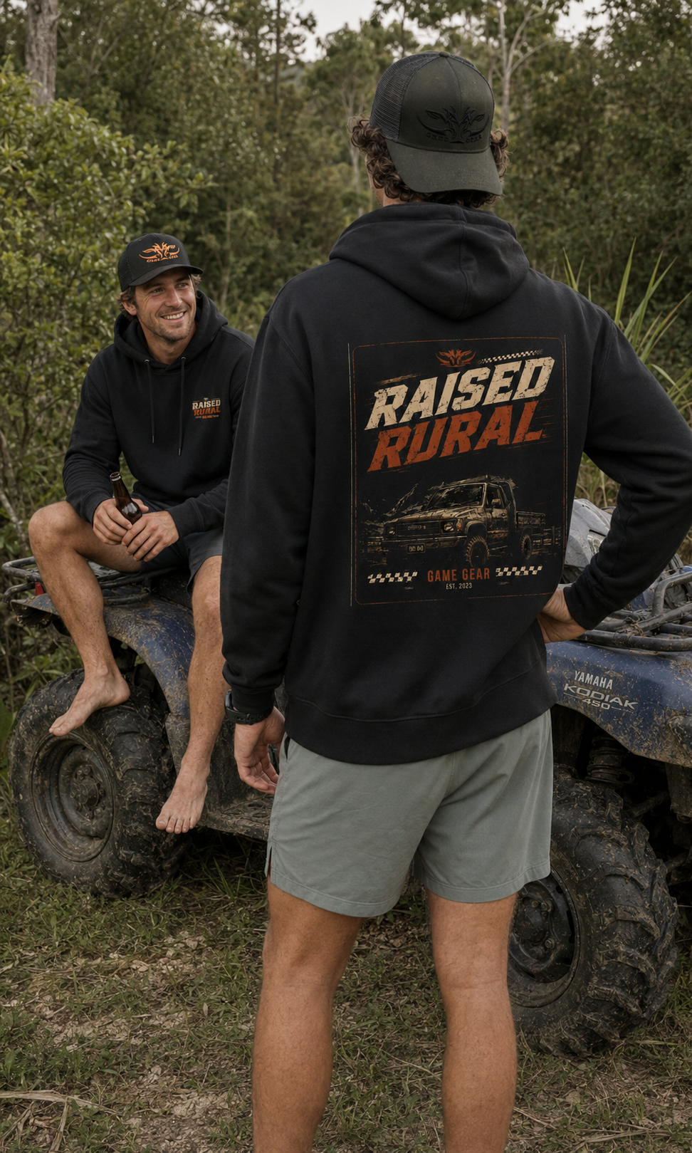 Raised Rural Ute Printed Hoodie