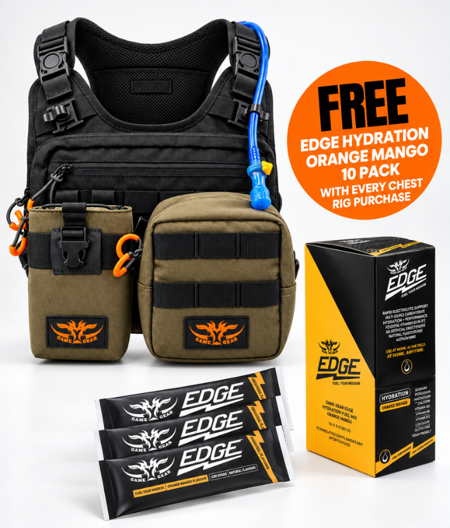 Chest Rig with free Orange Mango Edge Hydration 10 Pack