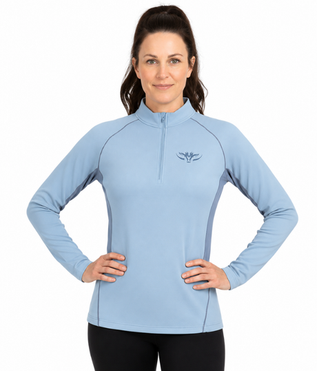 Ladies Dry Lite 1/2 Zip Tee Sky