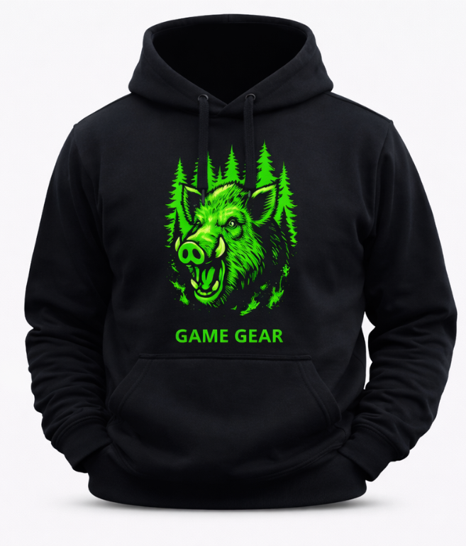 Big Green Boar Printed Hoodie