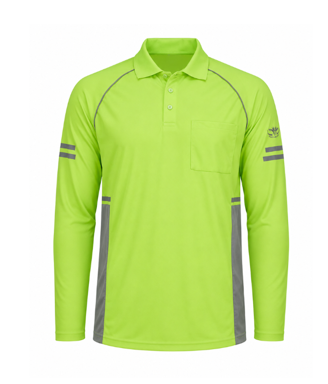 Hi Vis yellow Long Sleeve polo