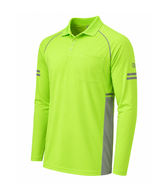 Hi Vis yellow Long Sleeve polo