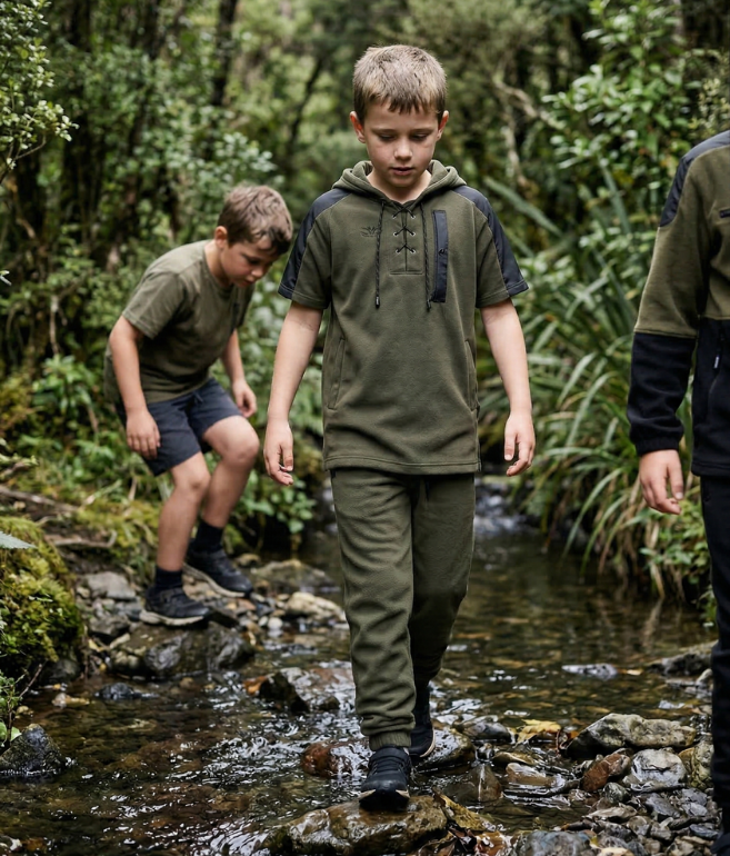 Kids Fleece Pants Olive
