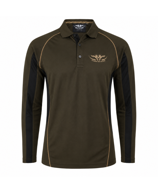 Kids TXT L/S Polo Olive