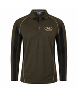 Kids TXT L/S Polo Olive