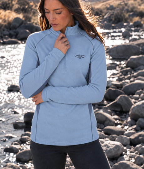 Ladies Dry Lite 1/2 Zip Tee Sky