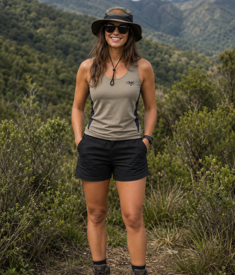 Ladies Dry Lite Singlet Bark
