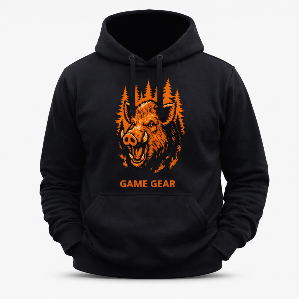 Big Orange Boar Printed Hoodie