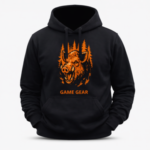 Big Orange Boar Printed Hoodie