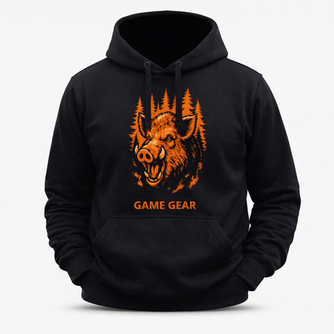 Big Orange Boar Printed Hoodie