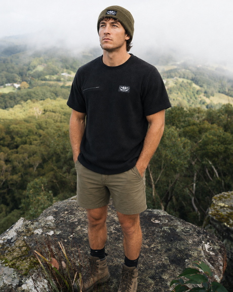 Pocket Fleece Tee Black