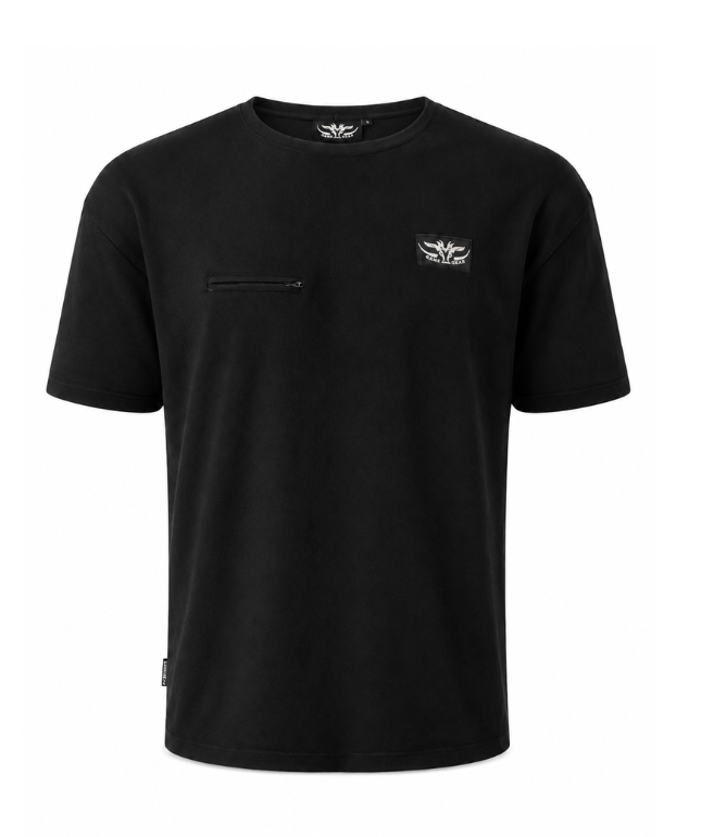 Pocket Fleece Tee Black