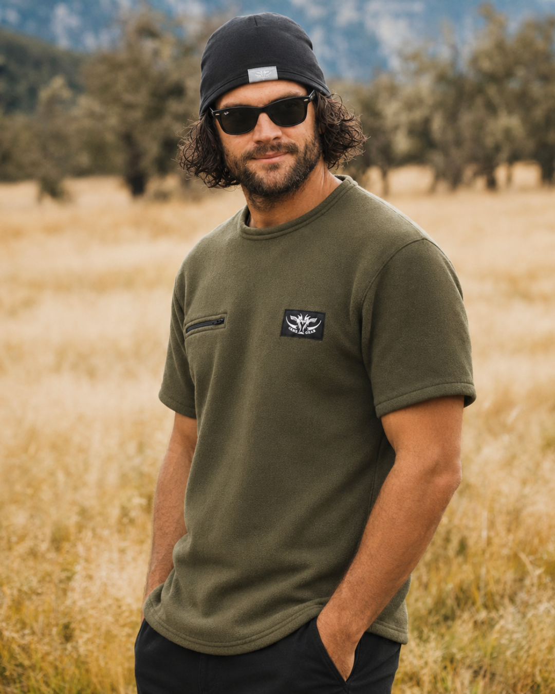 Pocket Fleece Tee Olive