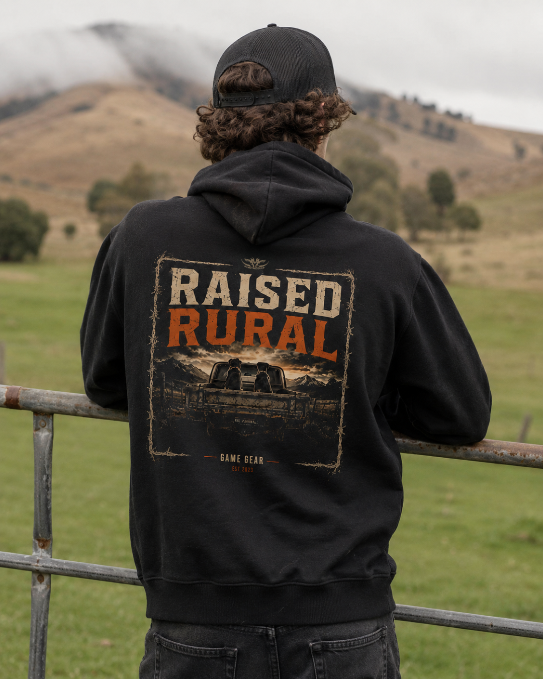 Raised Rural Dogs Printed Hoodie