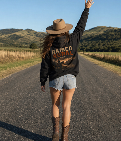 Raised Rural Horse Printed Hoodie