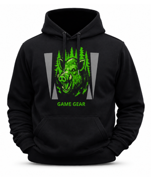 Big Green Boar Reflective Printed Hoodie