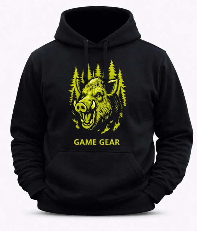 Big Yellow Boar Printed Hoodie