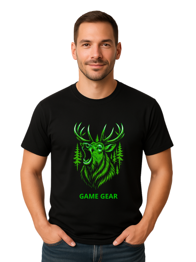 Big Stag Green Printed Tee