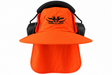 Muffler Hat Orange with earmuffs front view