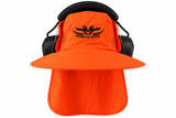 Muffler Hat Orange with earmuffs front view