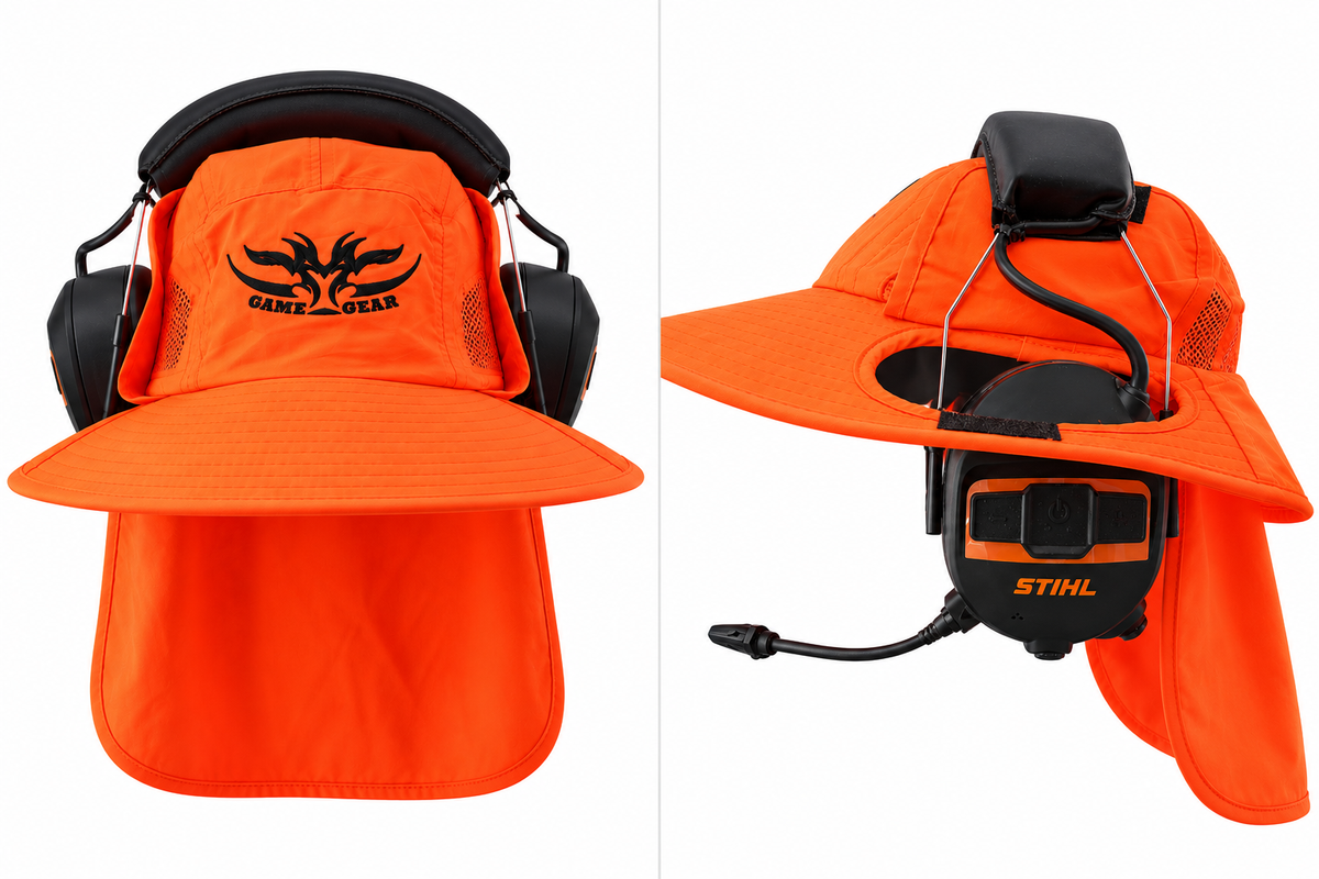 Muffler Hat Orange with earmuffs product views