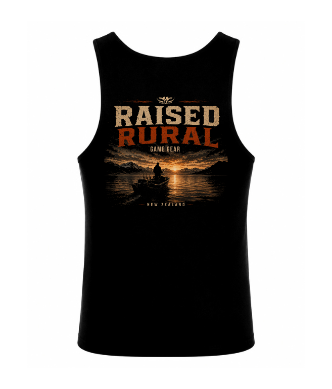 Raised Rural Fishing Printed Singlet