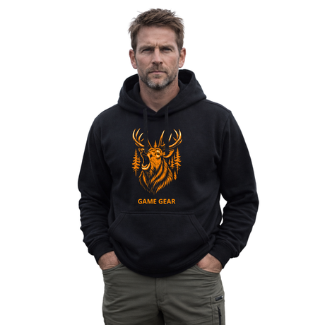 Big Orange Stag Printed Hoodie