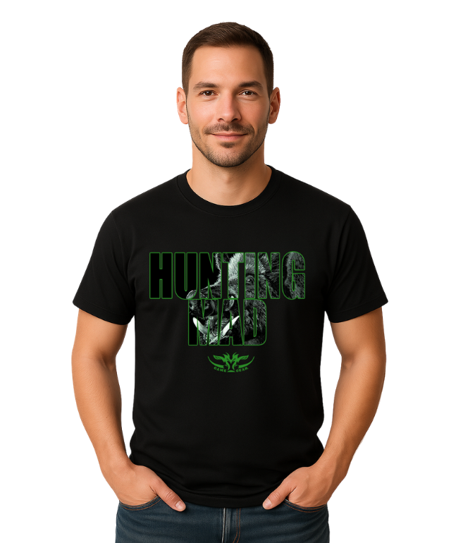 Hunting Mad Boar Printed Tee Green by Game Gear NZ