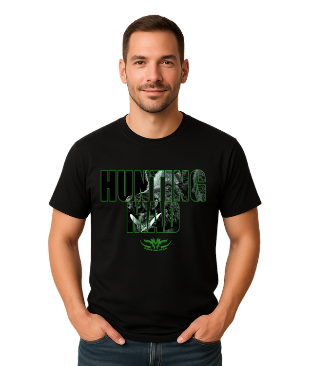 Hunting Mad Boar Printed Tee Green by Game Gear NZ
