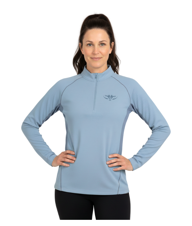 Ladies Dry Lite 1/2 Zip Tee Sky
