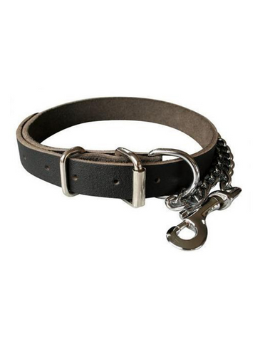 Leather collar and chain 