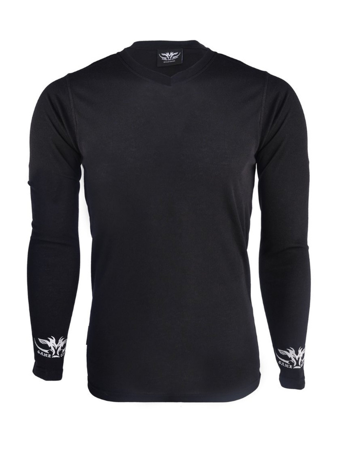 V Neck Thermal L/S Black