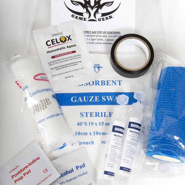 First Aid Top Up Kit for Hunting Dogs, including Celox Blood Clotting sachet