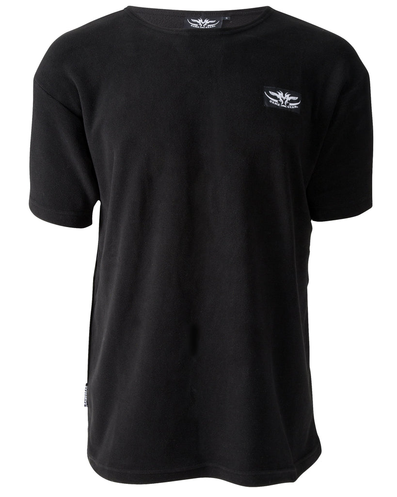 Black fleece tee for outdoors and hunting