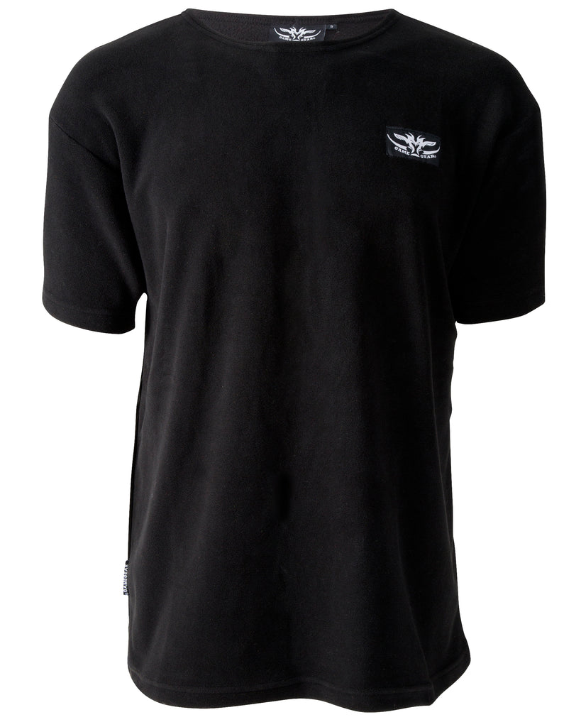 Black fleece tee for outdoors and hunting