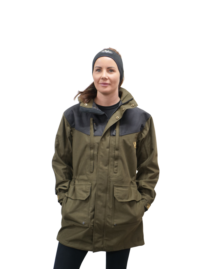 Ladies Waterproof and Windproof Hunting and Outdoors Jacket Olive